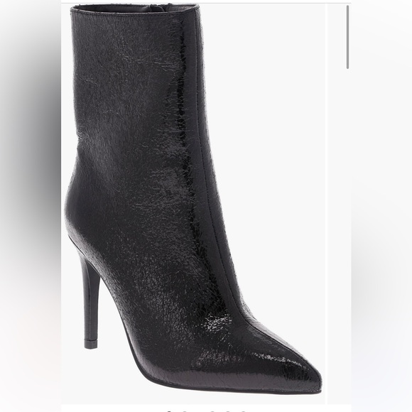 MIA Shoes - MIA Shiny Black Heeled Boots - Pointed-toe boot